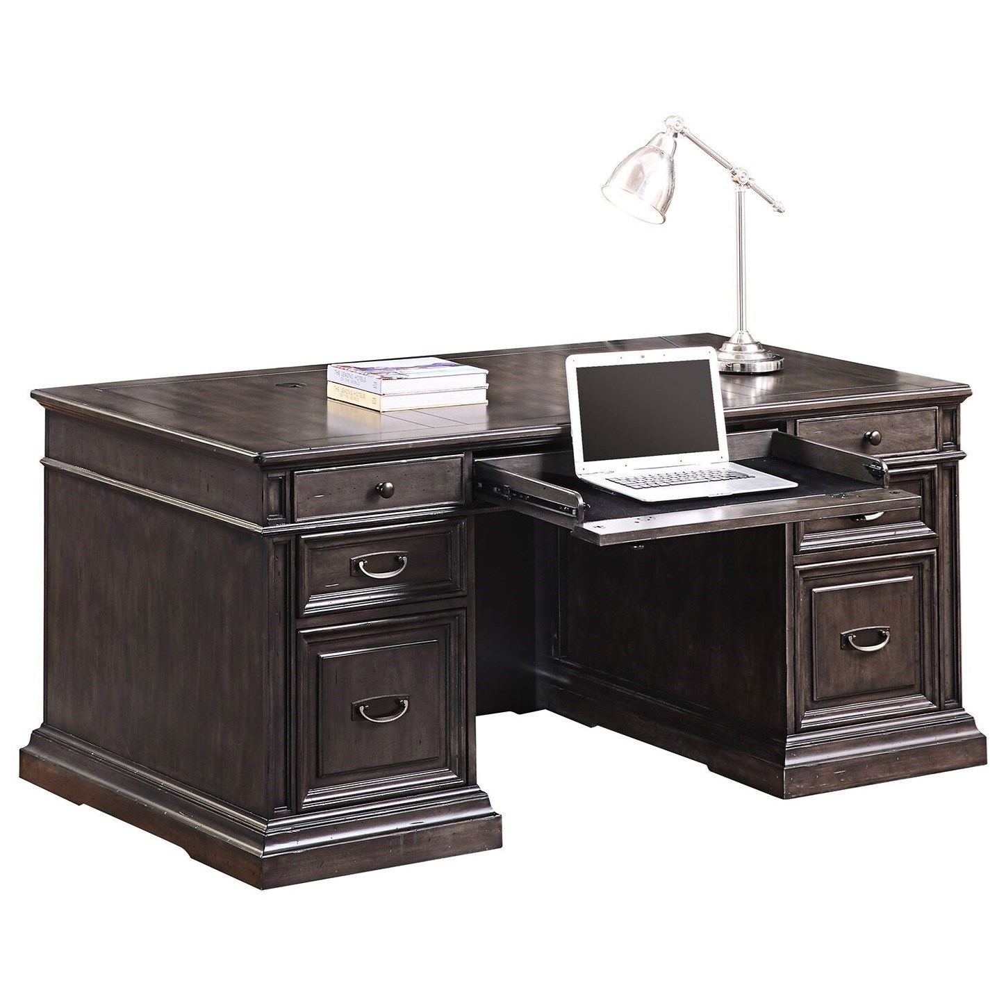 Parker House Washington Heights Transitional Double Pedestal Executive Desk Simply Home by